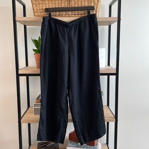 J. Jill Linen Pocket High-Rise Wide Leg Crop Pants, Medium